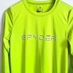 SPYDER UNISEX  SURF SWIM LONG SLEEVE CREW NECK ATHLETIC SHIRT LIME GREEN SIZE L